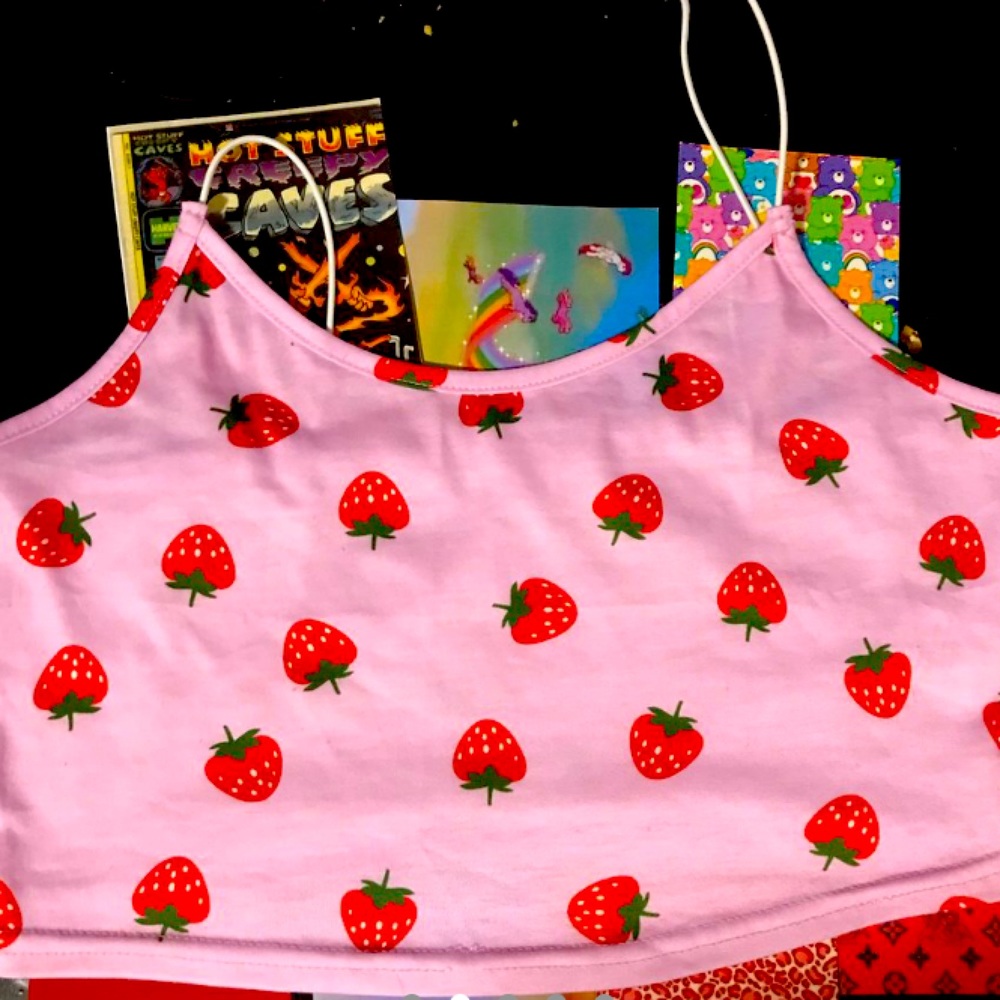 Cute strawberry crop top